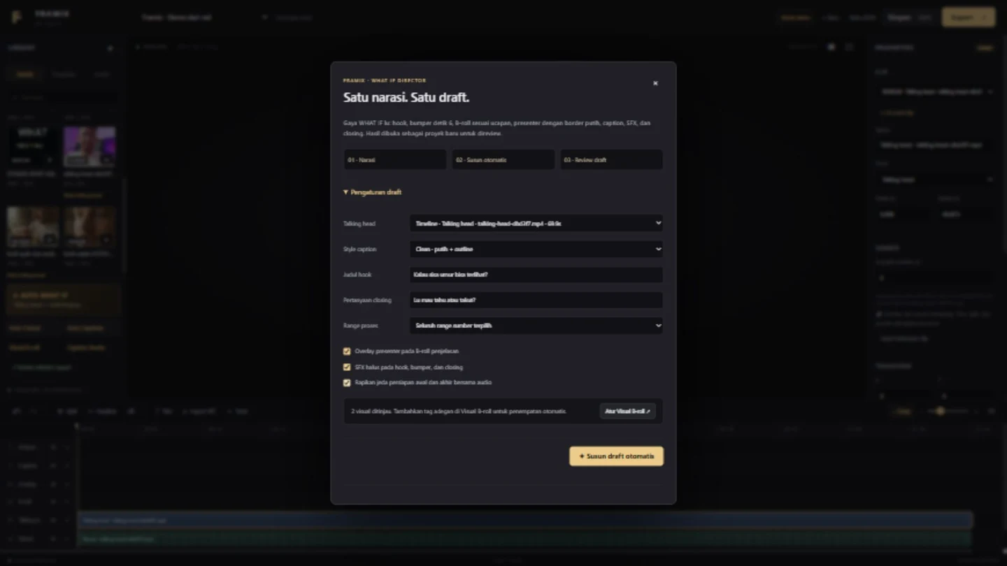 Auto WHAT IF: editing workflow settings